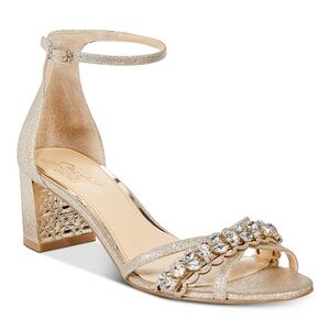 Jewel Badgley Mischka Women's Giona Block Heel Evening Sandals- Size 5.5